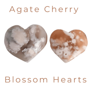 Agate Cherry Blossom Hearts
