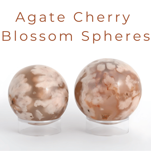 Agate Cherry Blossom Spheres