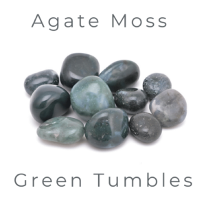 Agate Moss Green Tumbles (250 grams)