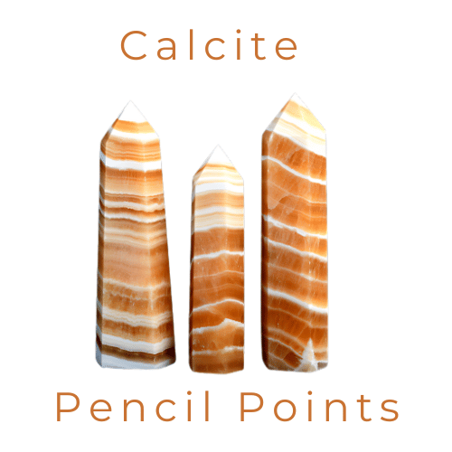 Calcite Pencil Point – Orange Banded