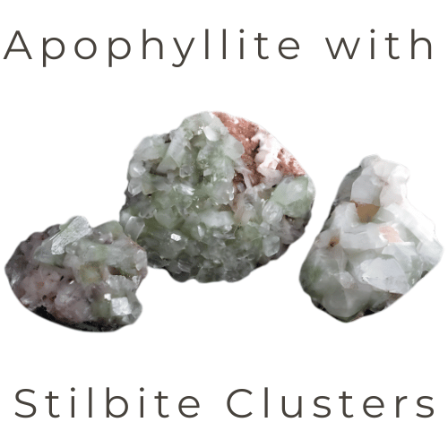 Green Apophyllite with Stilbite Clusters